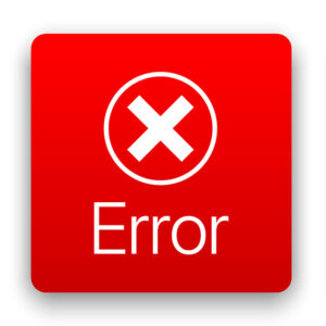 Icono de error 404 cruz sobre fondo rojo