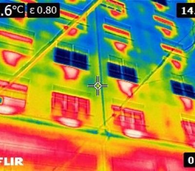 Análisis termográfico de la fachada de un bloque de pisos